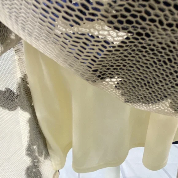 Maniju Blue Ivory Floral Fit and Flare Short Dress Sleeveless Formal Size Large - Picture 4 of 11